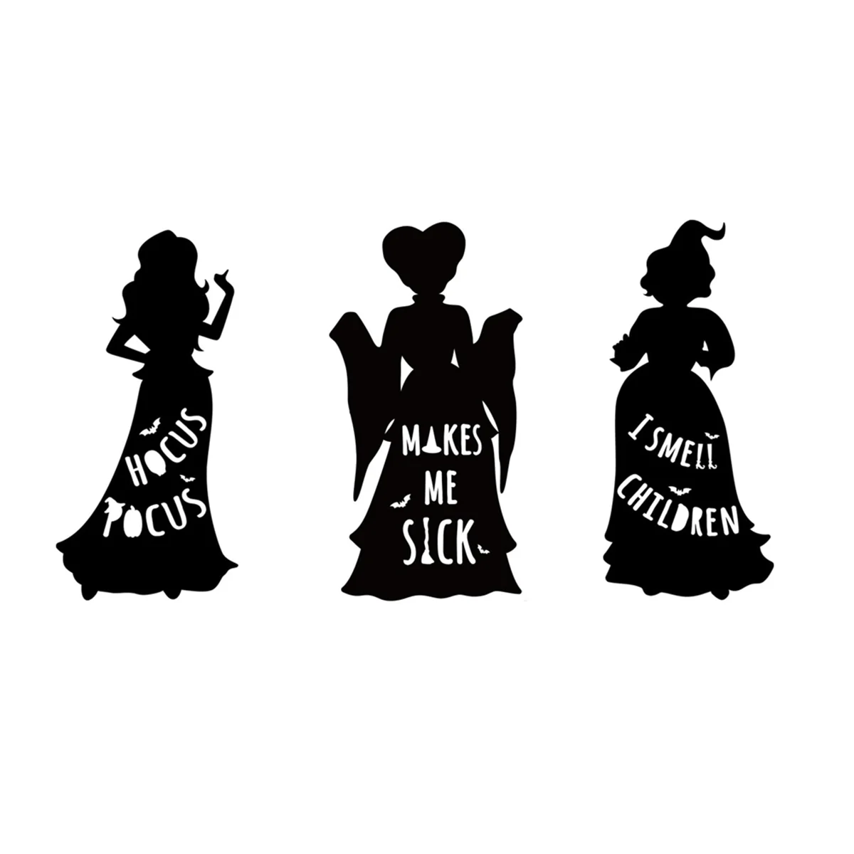 3Pcs Witch Halloween Decorations Outdoor Large Black Witches, Halloween Silhouette Yard Signs with Stakes