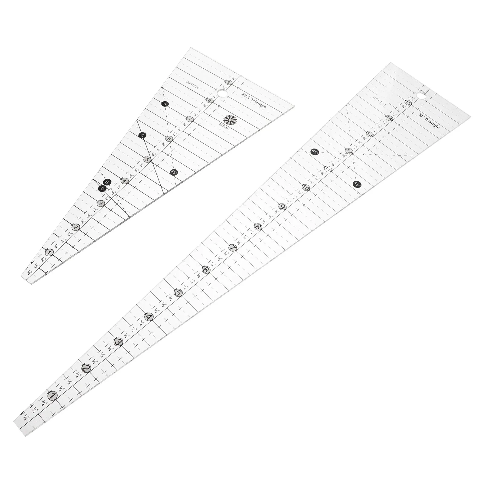 2Pcs Acrylic Patchwork Quilting Template Set Slotted Sewing Ruler for Smooth Edge Cutting DIY Quilting Precise Measuring Tool
