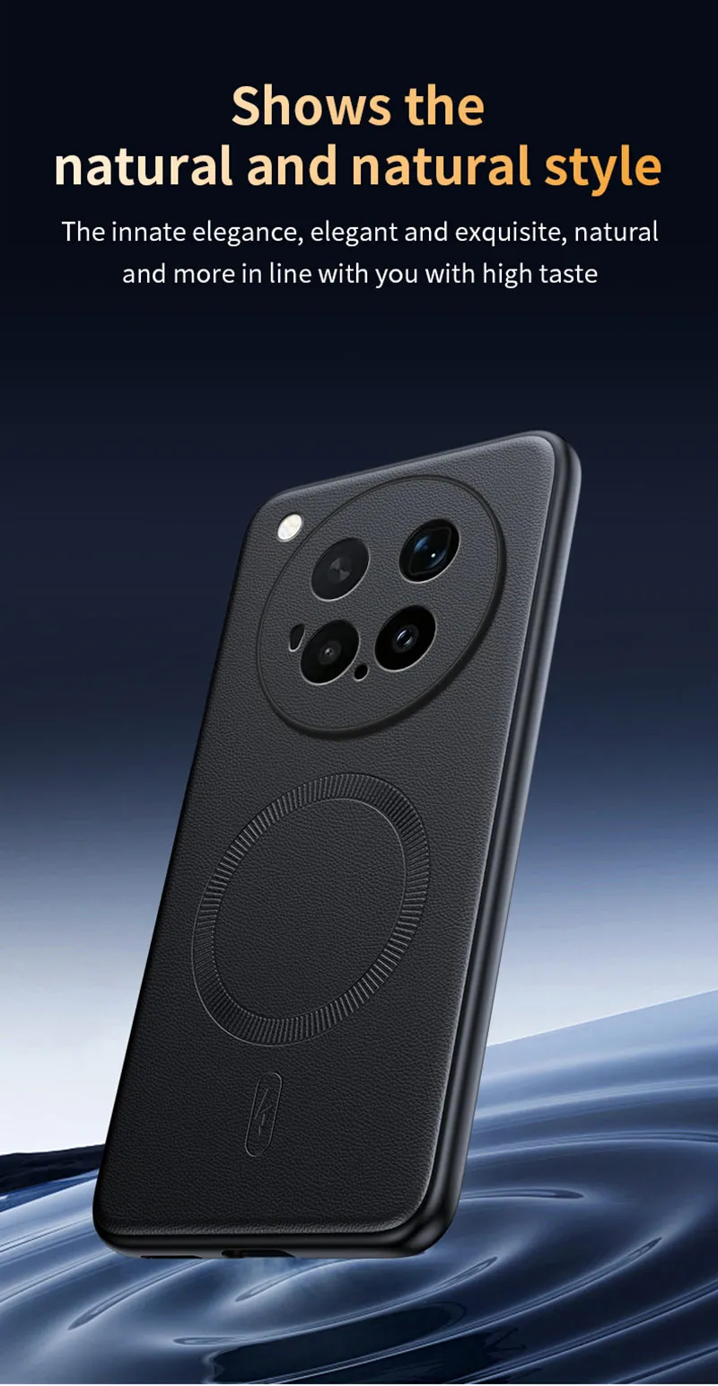 Für Vivo X500 Pro Max: Magnetische Lederhülle mit Schutzfunktion, Anti-Fingerabdruck, rutschfest, aus PC+TPU. – Detail 13