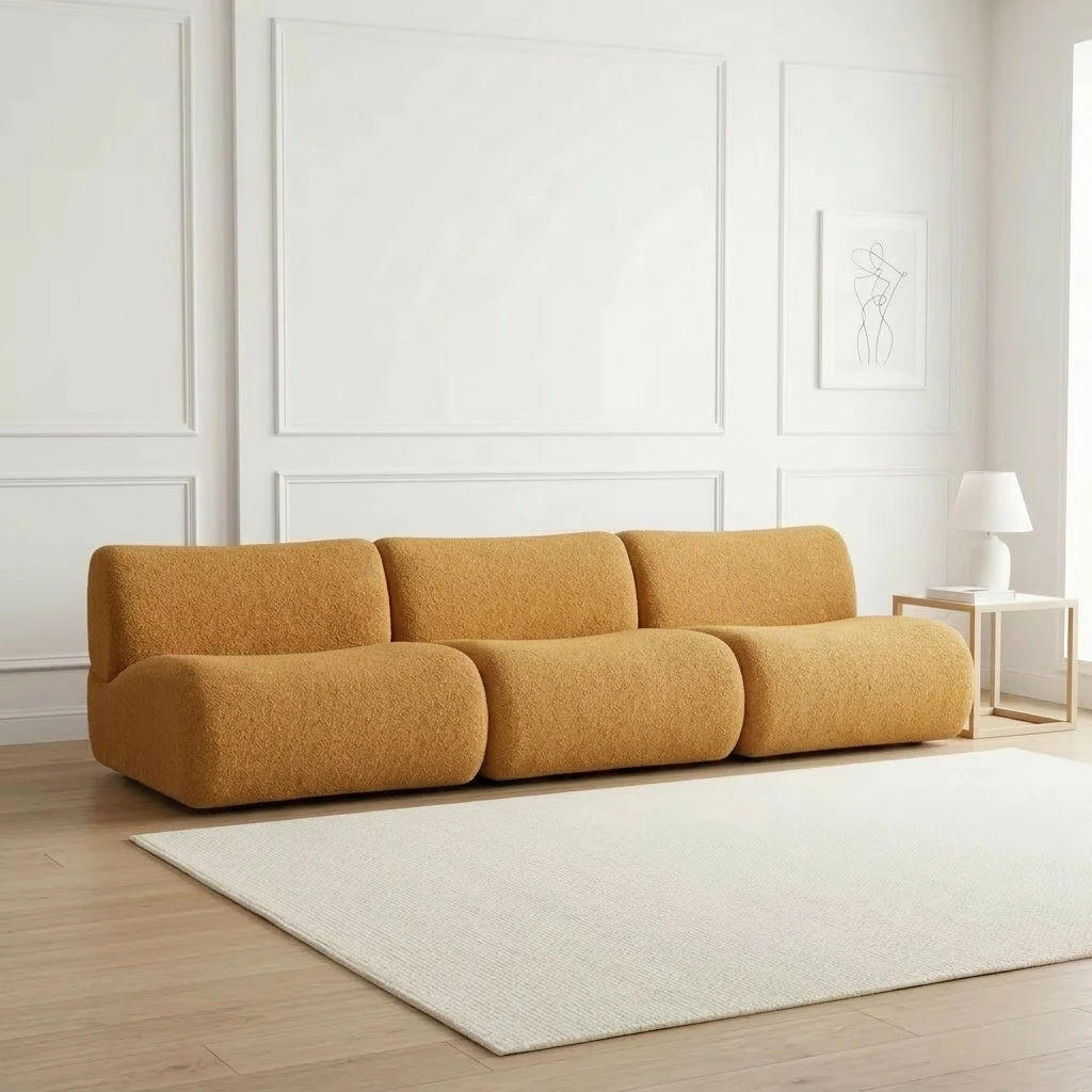 Modern Sectional Sofa Eco-Friendly Fabric Vacuum Compressed Sponge Sofa Set Apartment Villa Living Room Furniture
