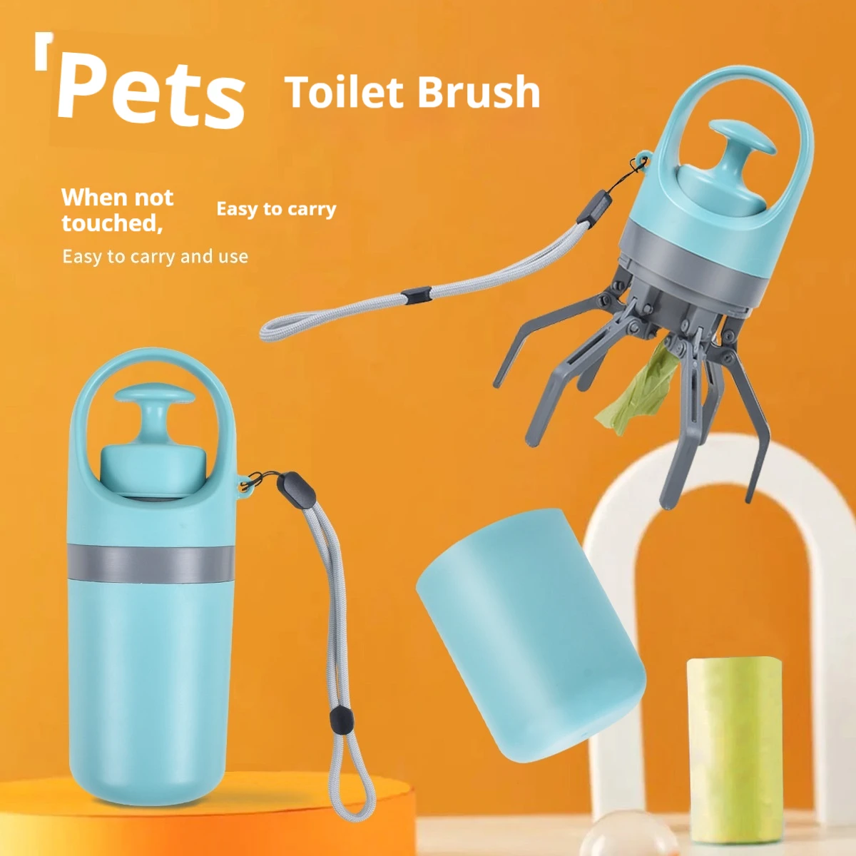 

Совок для какашек с нулевым контактом, измельчитель мусора для собак с шестью когтями, портативный измельчитель для домашних животных, сумка-распределитель, товары для домашнего сада, товары для домашних животных