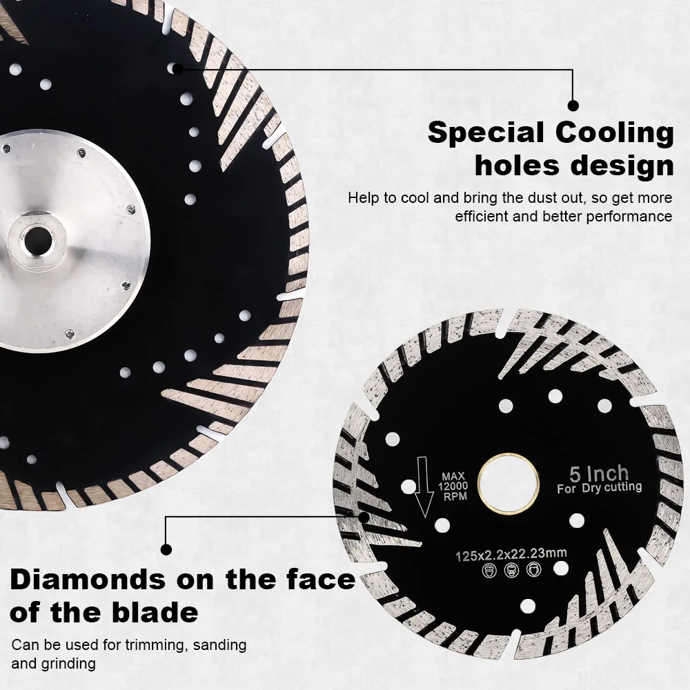 Cuchillas de corte y pulido de diamante de 230mm con protección helicoidal para dientes, corte de piedra segmentada Turbo para piedra arenisca de granito