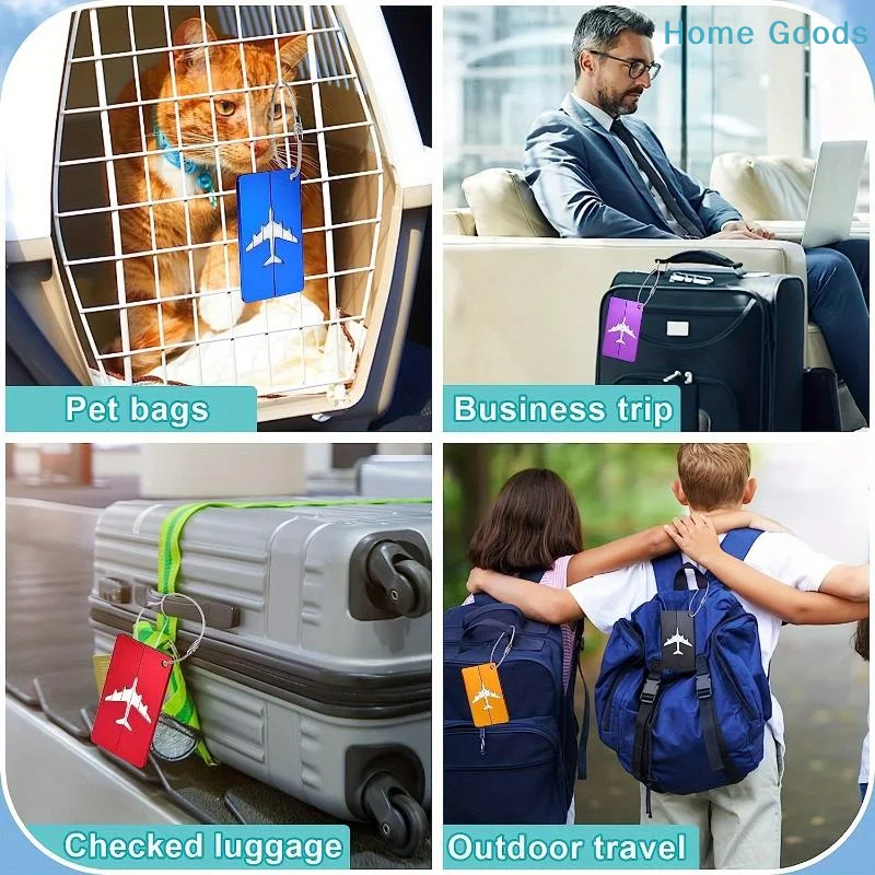 preferredFade Resistant Aluminum Luggage Tag Anti-theft Steel Ring Long Lasting Baggage Identification Tag for Travelproduct