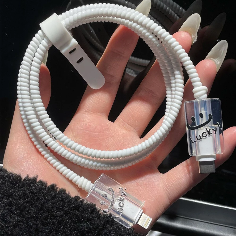 IPhone Charger Protector Cover Case 18W 20W Anti Break Scratch Proof Charger Cable Spiral Winder for iPhone 15 14 13 12 Pro Max