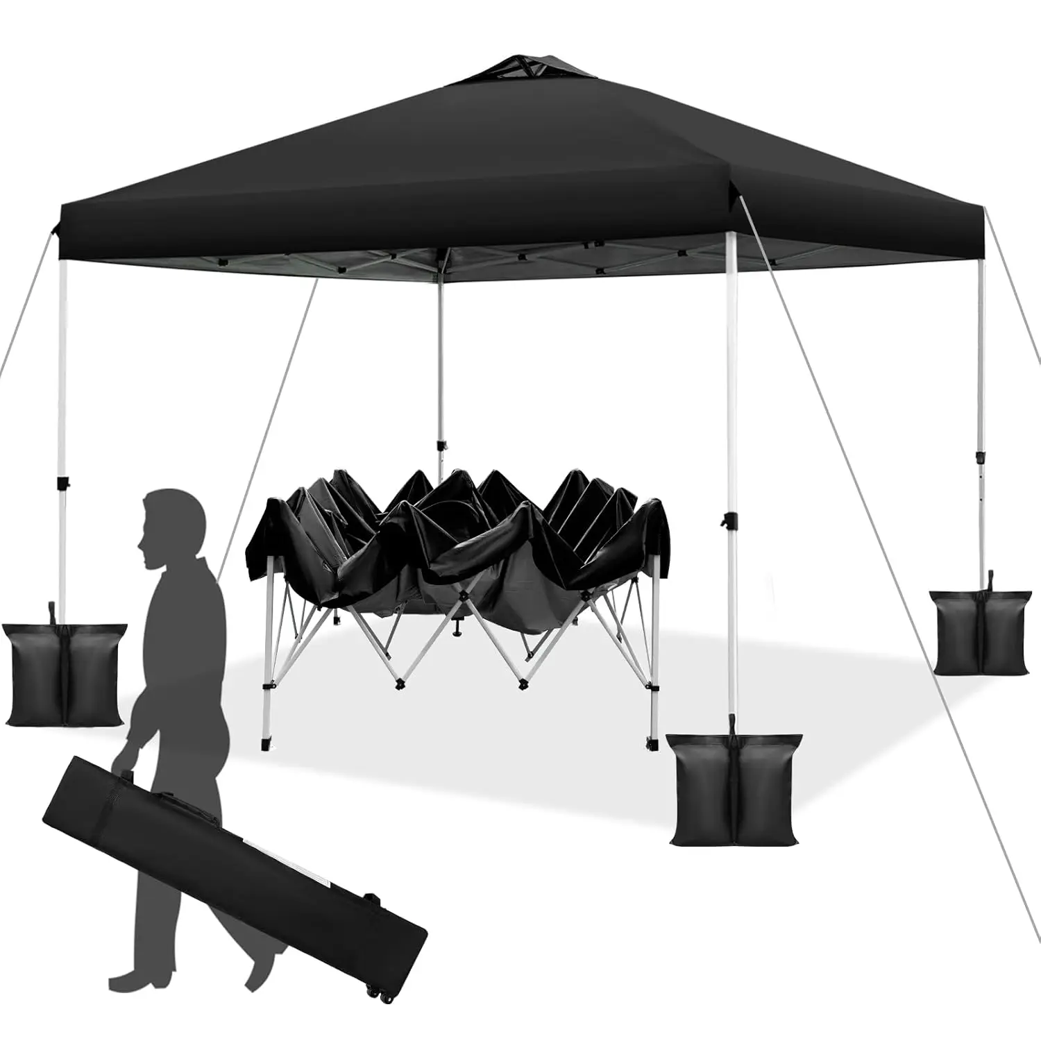 

Палатка-шатер 10x10 футов, раскладная, с установкой в один клик, регулируемая высота, мгновенное портативное укрытие, на 4 человек, с возможностью индивидуализации