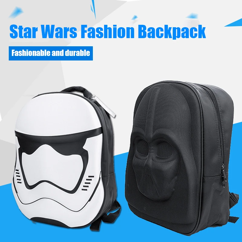 Zaino Star Wars serie nera Darth Vader Attack Of The Clone Trooper School Bags Mandalorian Cosplay Cute Stationery