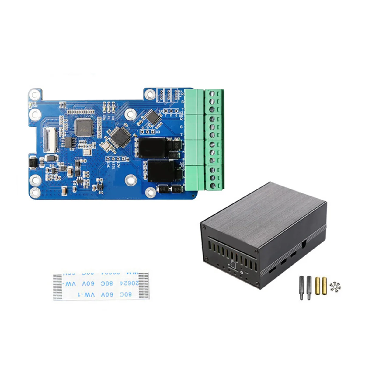 MPUUART для RPi 5, PCIe — USB UART HAT + чехол для Raspberry Pi 5, RS485, ISO RS232, USB2.0, модуль 4G LTE