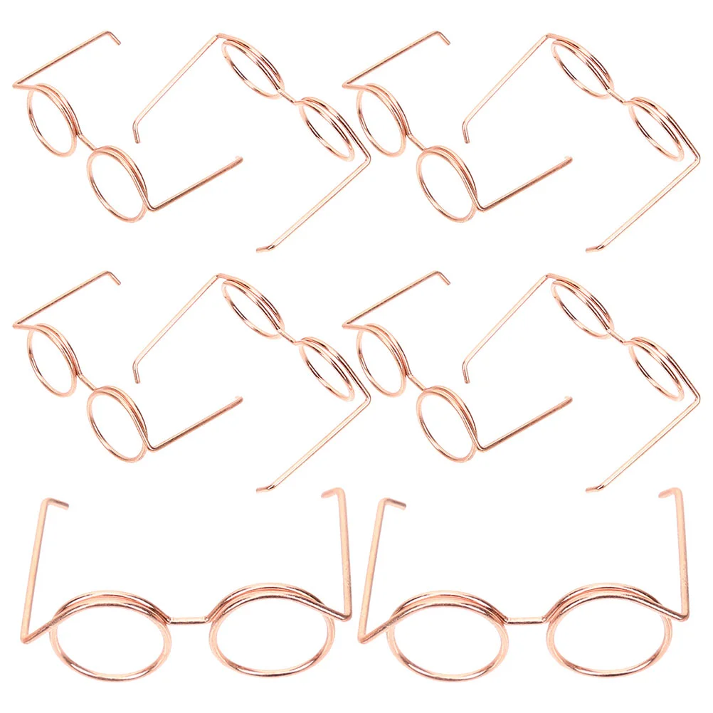 

10 Pcs Eyeglasses for Dolls Santa Funny Decors Sunglasses Heart Shaped Gold