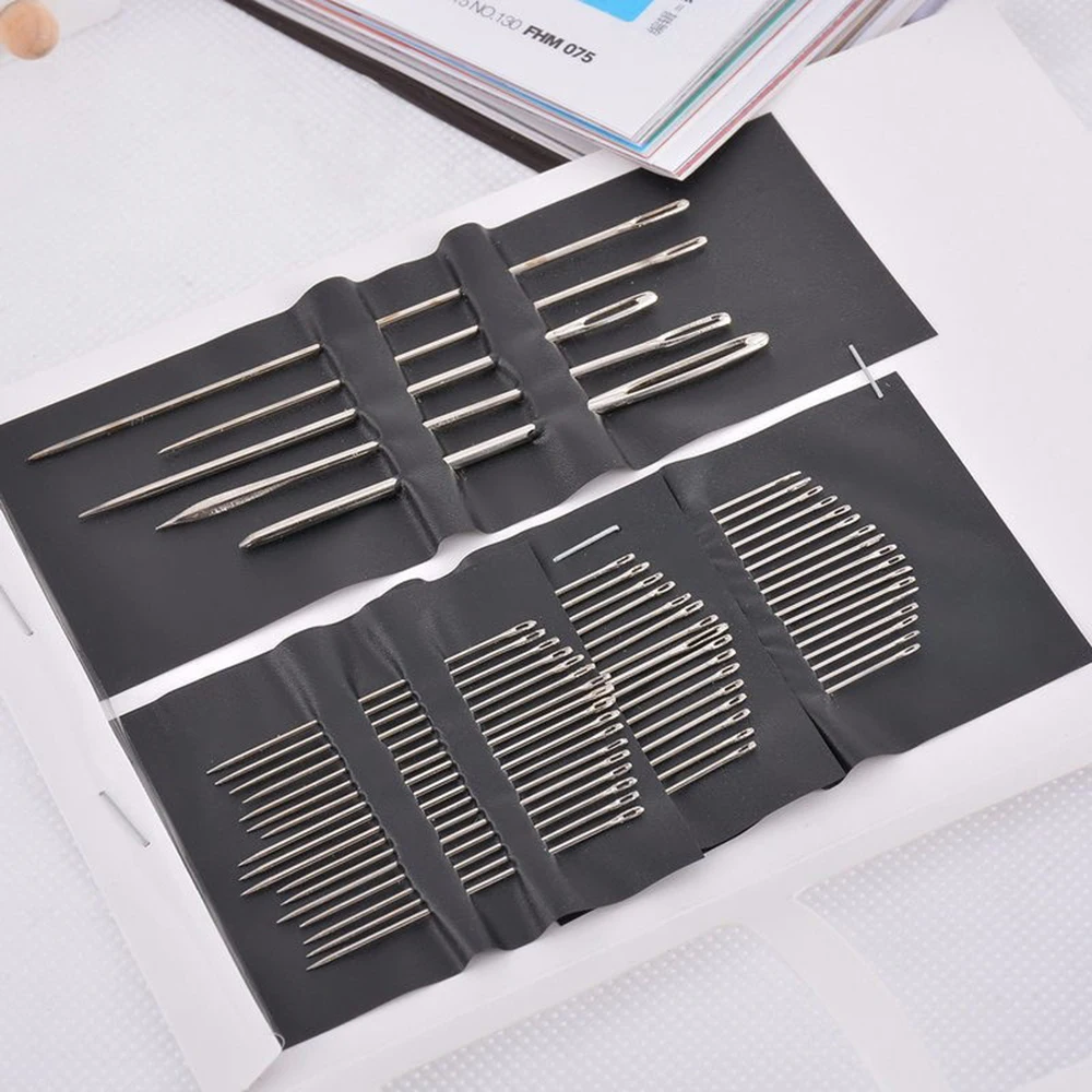 55Pcs/Set Stainless Steel Big Eye Hand Sewing Needles Set With Different Sizes Sewing Needles For Embroidery DIY Handmade