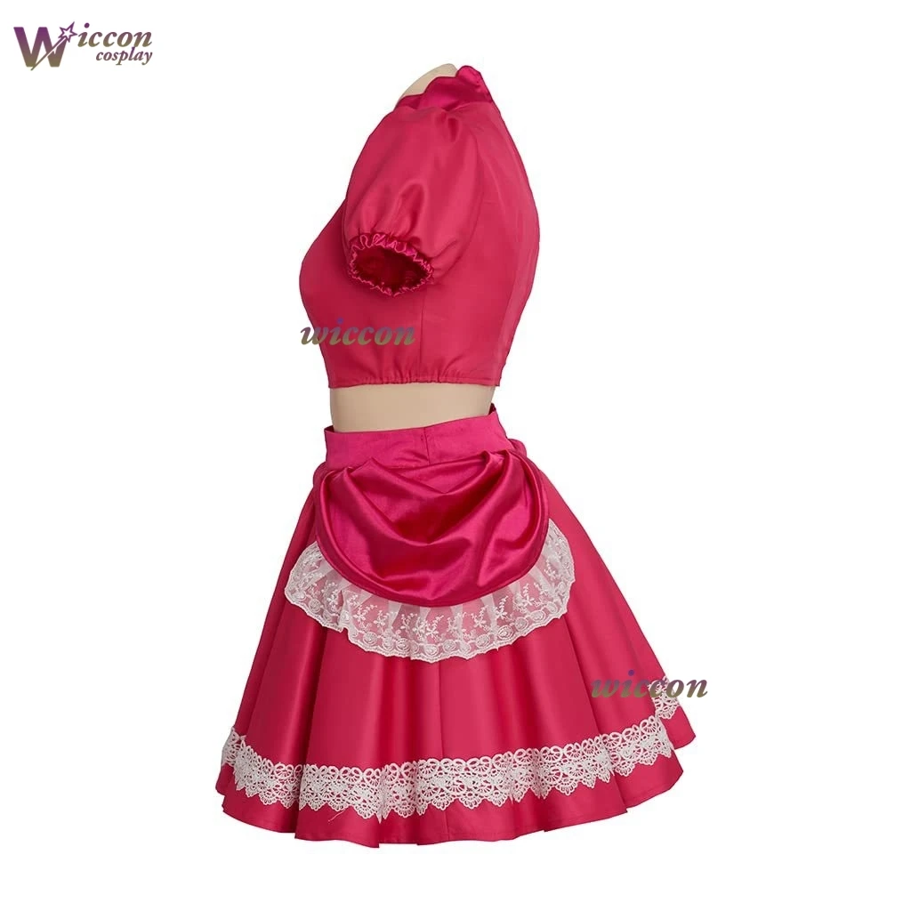 Peach Cosplay Costume Princess Doujin Pink Skirt Tiara Movie Halloween Lolita Outfit Dress Pink Clothing Wig Carnival Party view 5