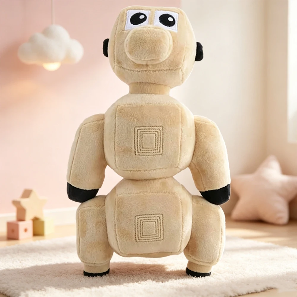 32cm Cute Voxel Robot Dog Plush Toys Soft Fluffy Stuffed Anime Game Brown Square Plush Dolls Home Decor Fans Kids Birthday Gifts