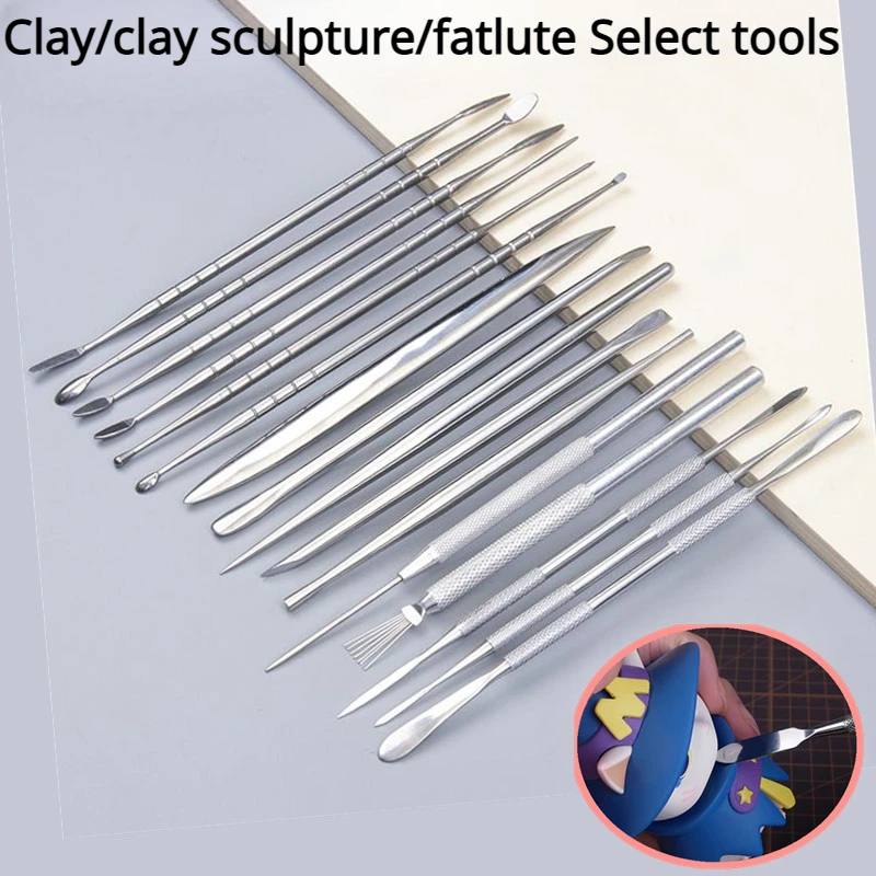 Ultra Light Clay Sculpture Tool Set Stainless Steel Double/single Head Knife DIY Mud Sculpture Fine Carve Doll Polymer Clay Tool