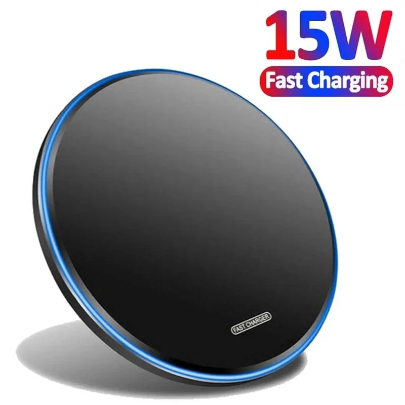 

15W Wireless Charger Pad Type C Desktop Ultra-thin Mobile Phone Fast Wireless Charging Dock Station For iPhone 14 13 12 Xiaomi