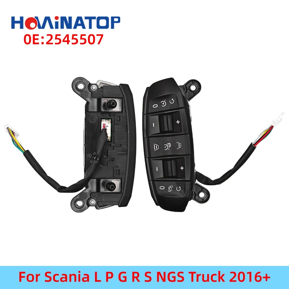 

HOWINATOP 2545507 2980505 Steering Wheel Cruise Control Button Switch For Scania L P G R S NGS Truck 2016+ OEM Replacement