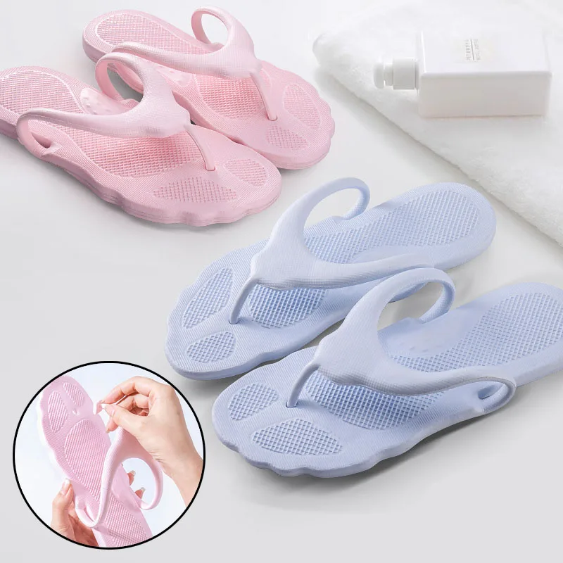 

Foldable Flip Flops for Travel, Portable Lightweight Sandals for Men & Women, Quick Dry Beach Shower Slippers Essential