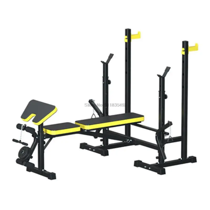 Panca pesi multifunzionale per interni panca Squat Rack Barbell Bed Home Fitness Equipment Set dispositivo per l\'allenamento della forza