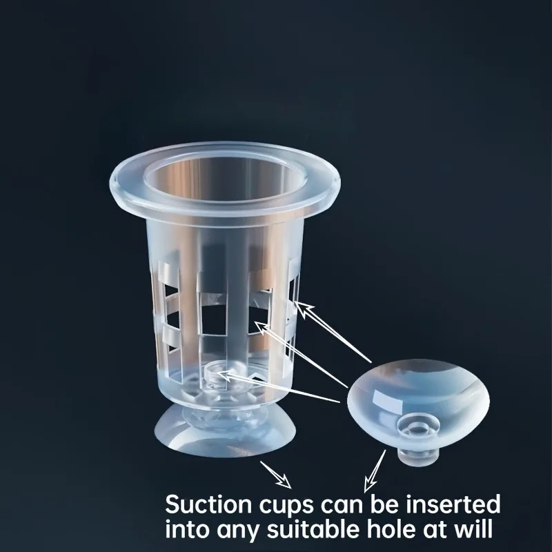 10/20/30Pcs Plastic Aquarium Planting Cups For Freshwater Fish Tank Decoration With Suction Base Water Grass Grow Containers