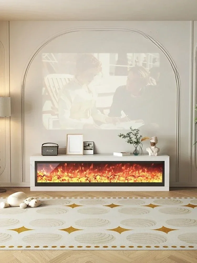 Fireplace TV Cabinet Simple Modern Slate Platform Embedded Heater Simulation Carbon Fire Decorative Cabinet