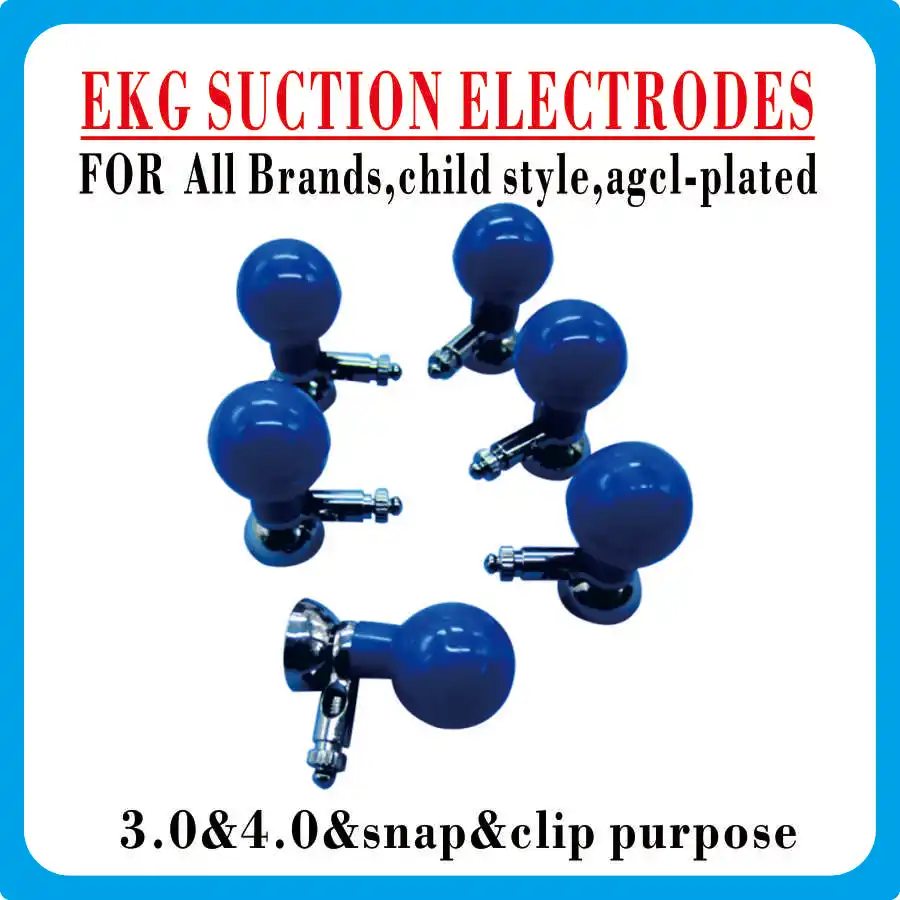 

6pcs/set Child Agcl-plated Ekg Suction Electrodes,3.0&4.0&snap&clip purpose，ecg Accessories Electrocardiograph Ecg Machin