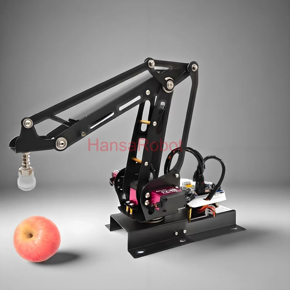 Günstige 3 DOF Metall Roboterarm Mechanische Manipulator mit Metall 25 KG Digital Servos Arduino UNO Luftpumpe Saugnapf DIY Spielzeug