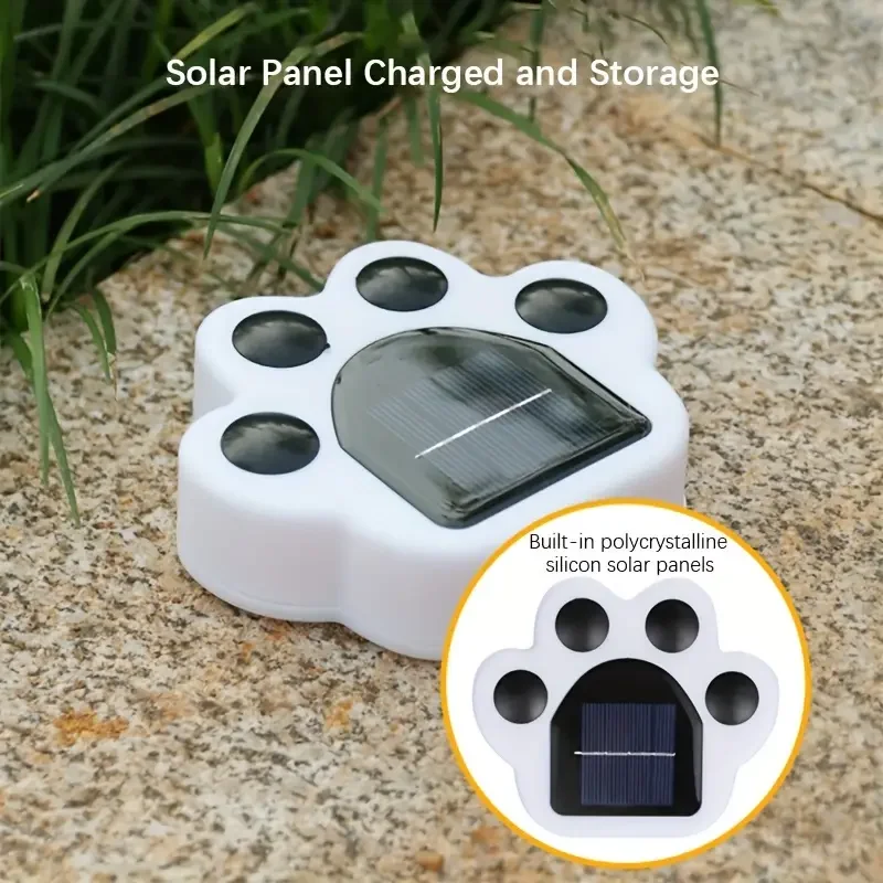 1/2/4PCS Solar Bear Paw Light Solar Battery Charging Lamp Waterproof Light LED Buried Lights Landscape Garden Decoration Lights