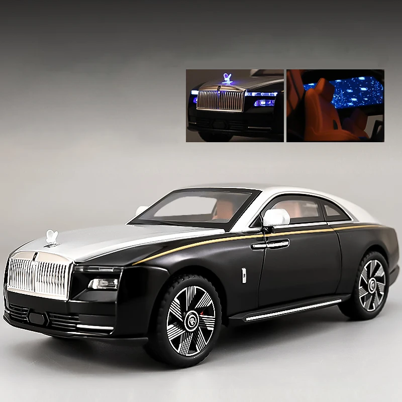 1:24 Rolls Royce Spectre Alloy Car Model Diecasts Metal Luxy New Energy Vehicles Model Simulation Sound Light Children Toys Gift