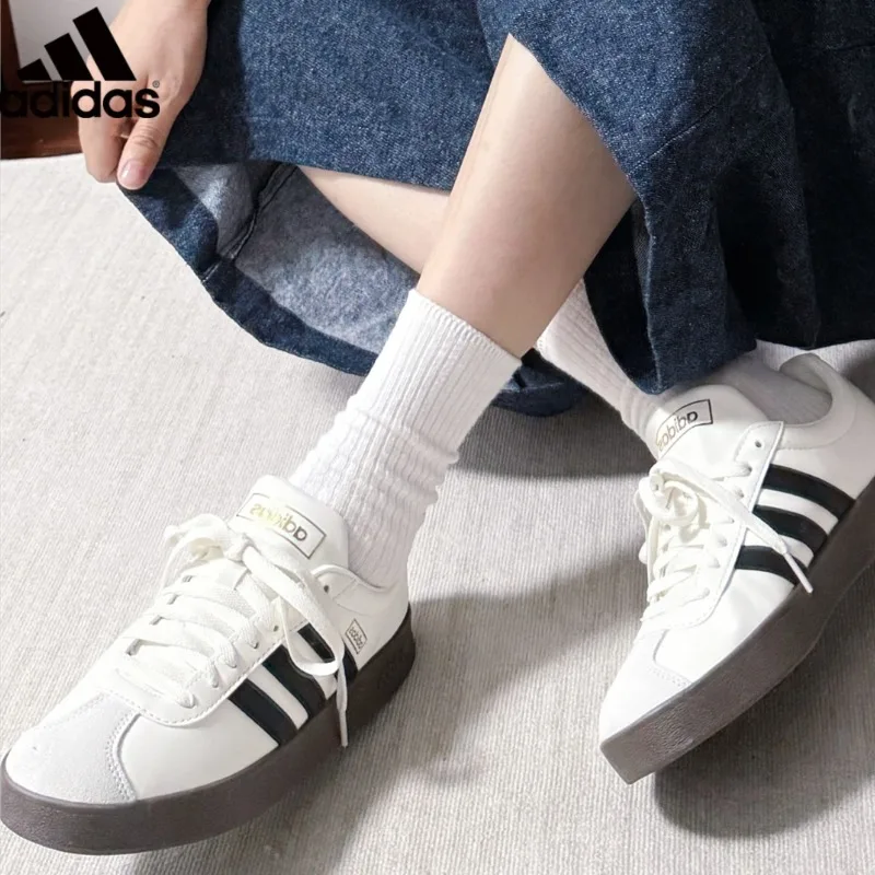 Adidas VL COURT Men's and Women's Retro Sports and Leisure Board Shoes, White Shoes, German Training Shoes JQ1501