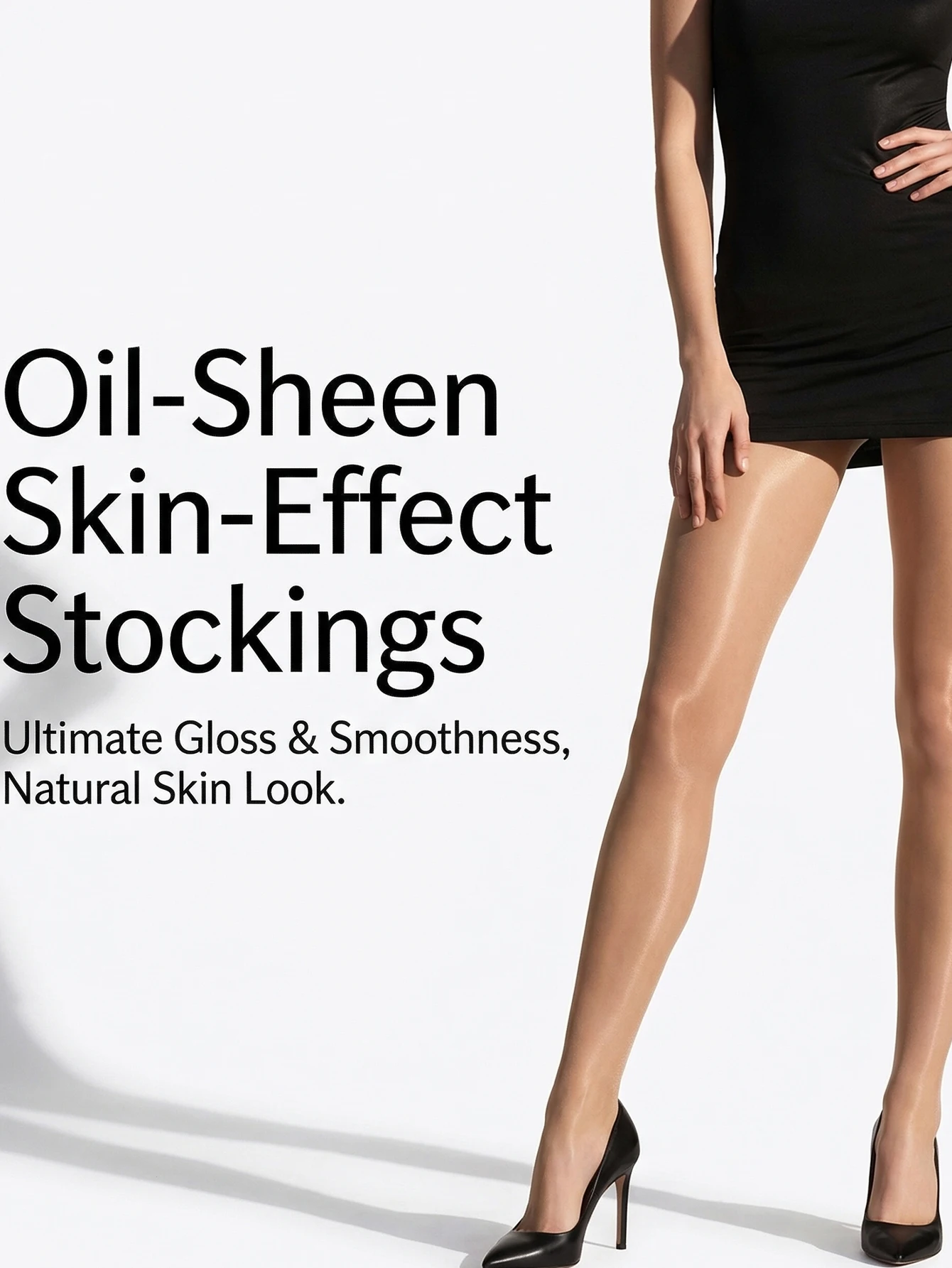 Women's Seamless Shiny Tights 3 Colors Skin Tone Black White Sheer Glossy Pantyhose for Party Daily Wear image 5