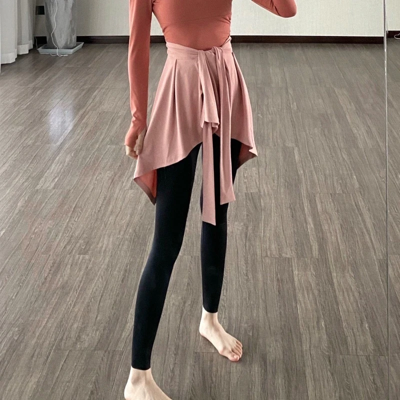 Yogarok met hoge taille, niet doorzichtig, naadloze dansfitness, atletisch, rekbaar, draagbaar, gymtraining, sportkleding voor dames