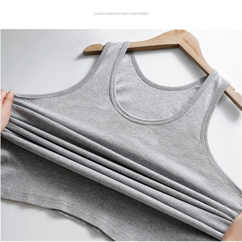 Summer New Tops Men Clothing Tank Tops Black White Gray Singlets Sleeveless Fitness Male Vest Casual Bodybuilding Vest B01403