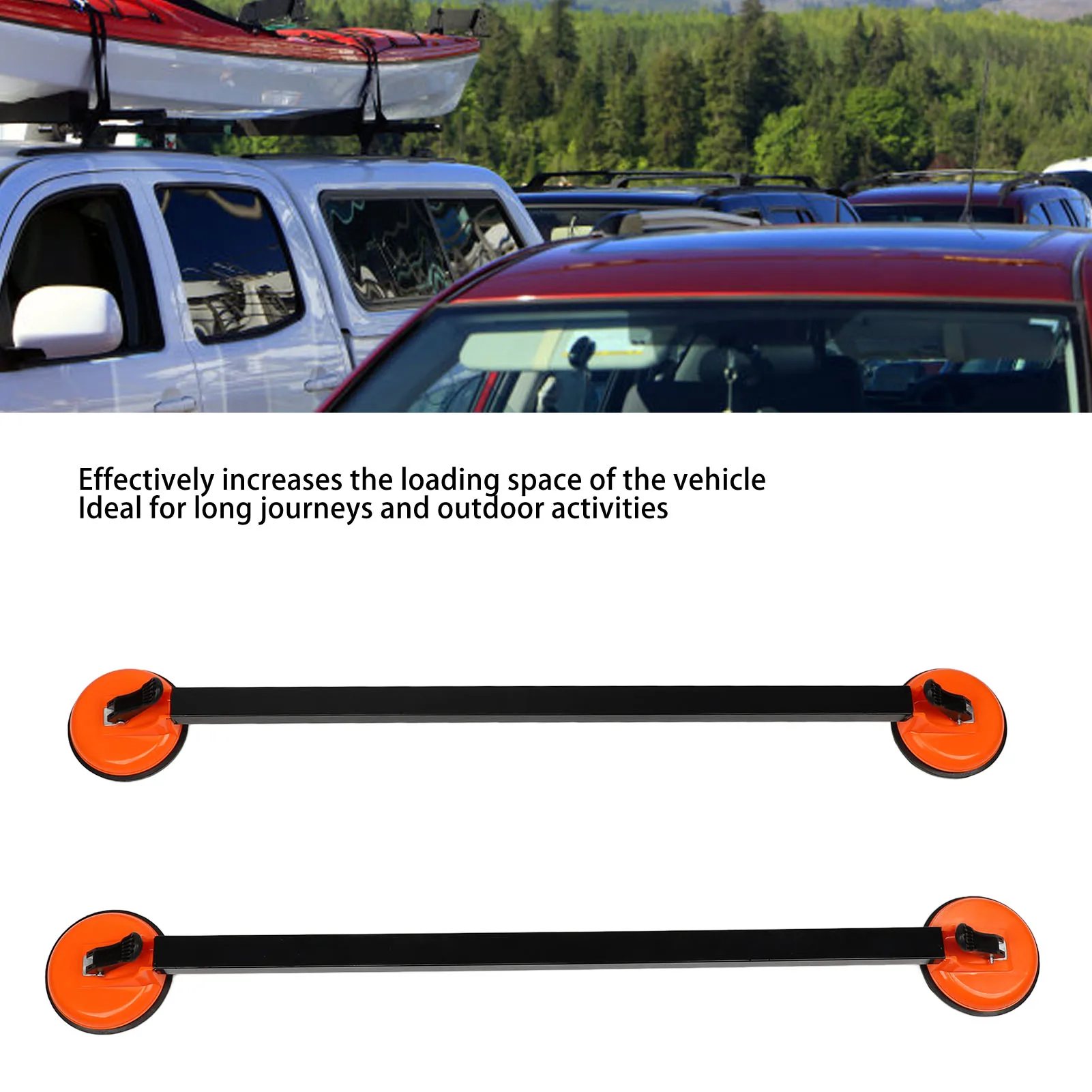 Car Rooftop Luggage Rack Stable Fixation 36.22 Inch Suction Mount Car Roof Rack Cross Bars High Durability for Vehicles