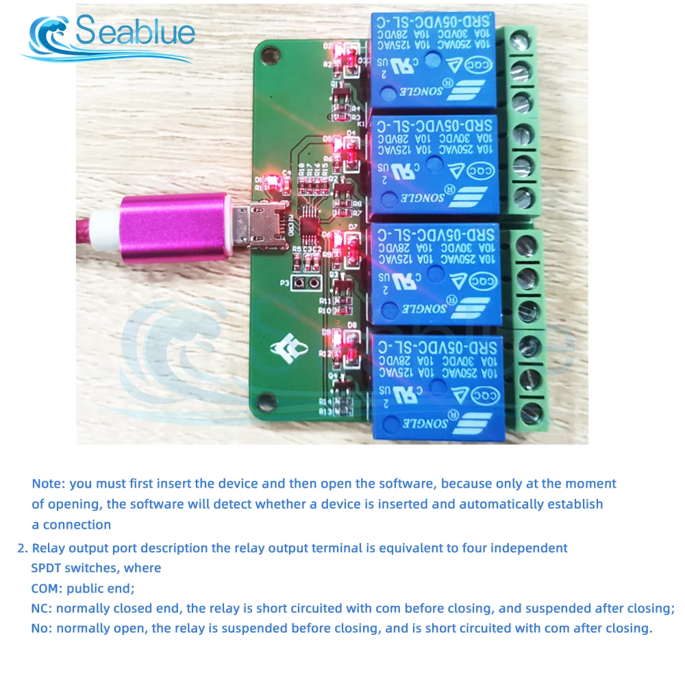 1/2/4 Channel HID Drive-Free Micro USB 5V Relay Module Can Control the Relay On and Off On the Computer Side Safety Protection