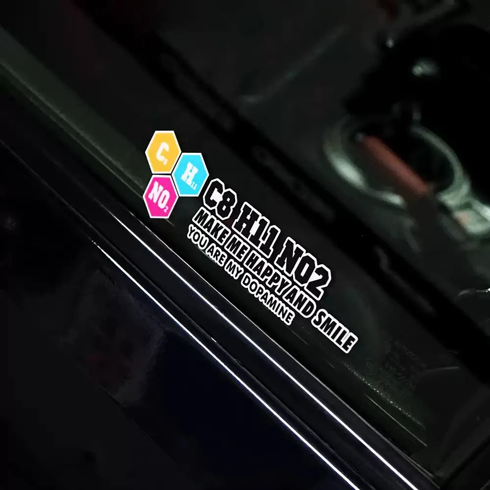 

Car Sticker Vinyl Tape Decal for C8 H11 NO2 Dopamine Happy Auto Truck Side Window Door Decals