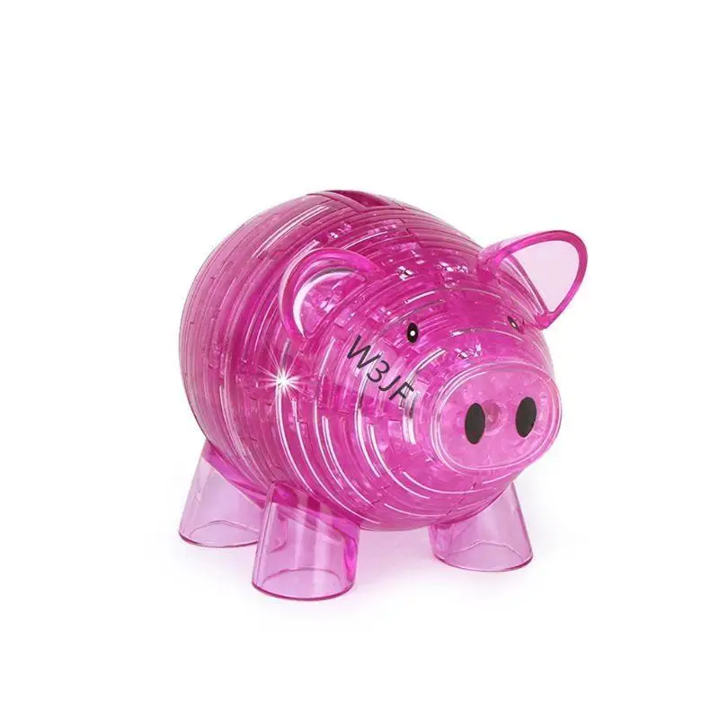 

W3JF Puzzle Building Block DIY Pig Model Piggy Educational Gift