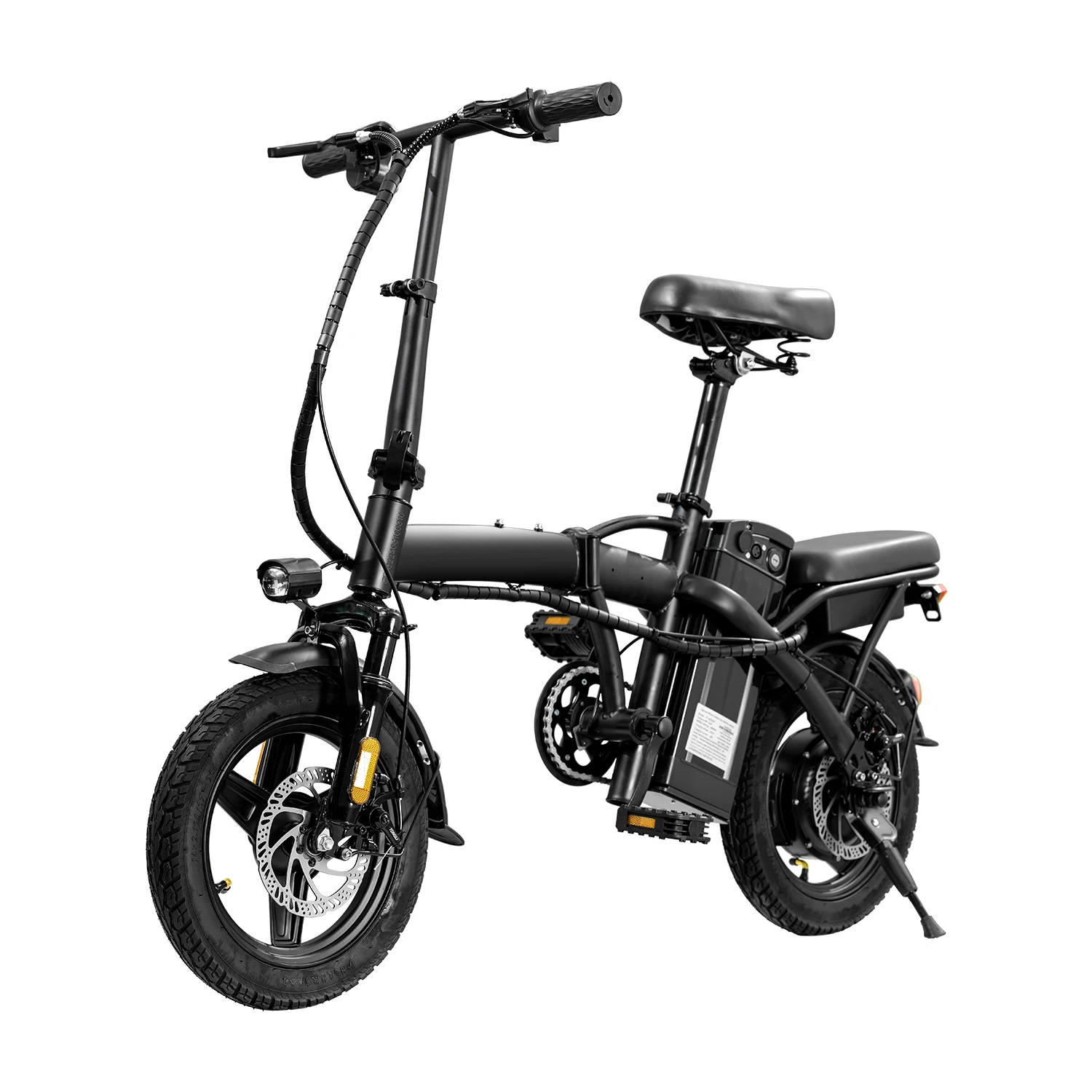 T5 Lightweight Folding Electric Bike for Adults 48V 750W Peak Power 20MPH 18-22 Miles Range 14Inch Disc Brake Commuter E-bike