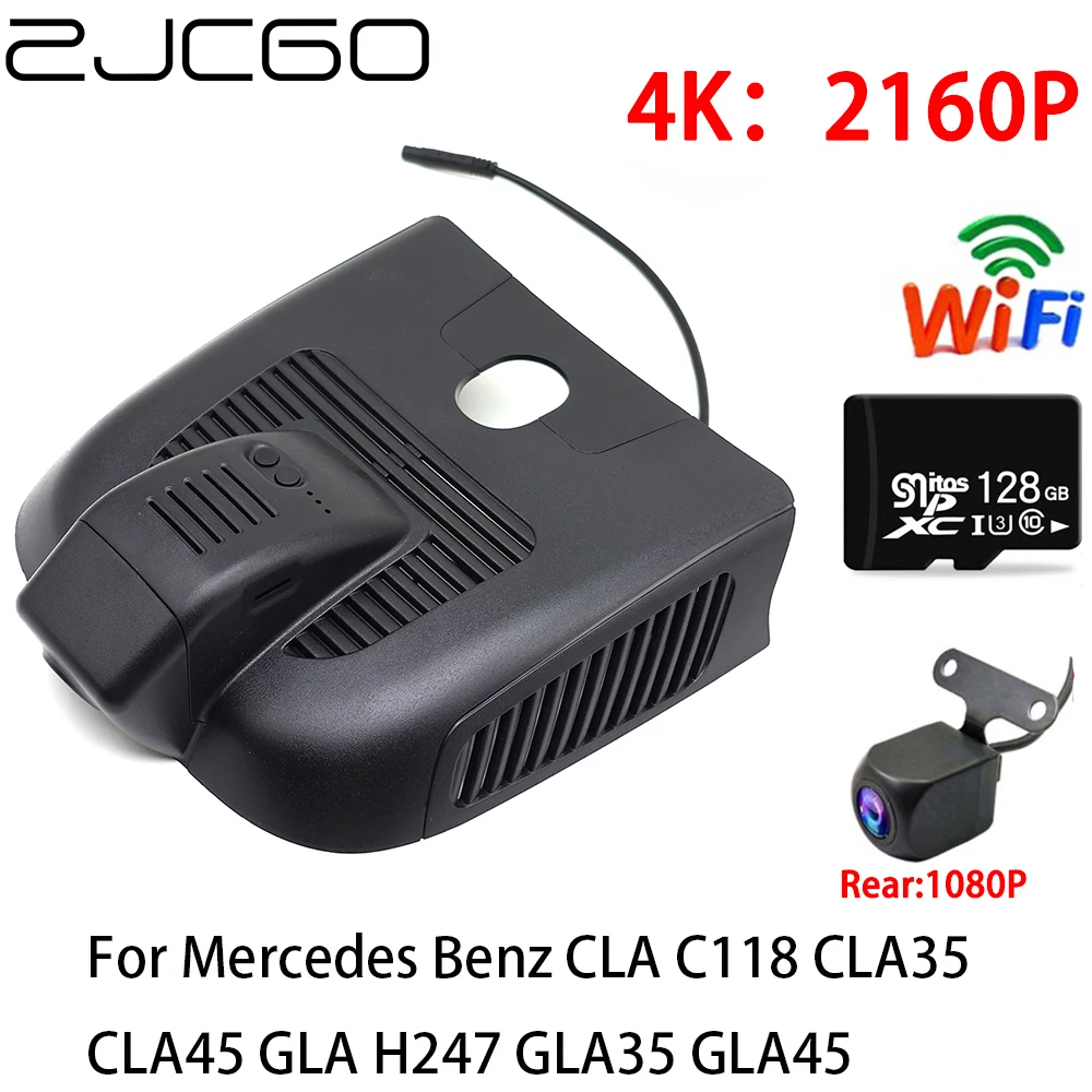 ZJCGO 2K 4K Car DVR Dash Cam Wifi Front Rear Camera 2 Lens 24h Monitor for Mercedes Benz CLA C118 CLA35 CLA45 GLA H247 GLA35 GLA