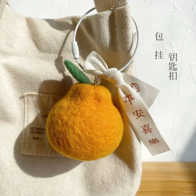 Fruit, lovers, lockets, key rings wool needlepoint kit wool felt needle felting pendant craft needlecraft DIY handmade