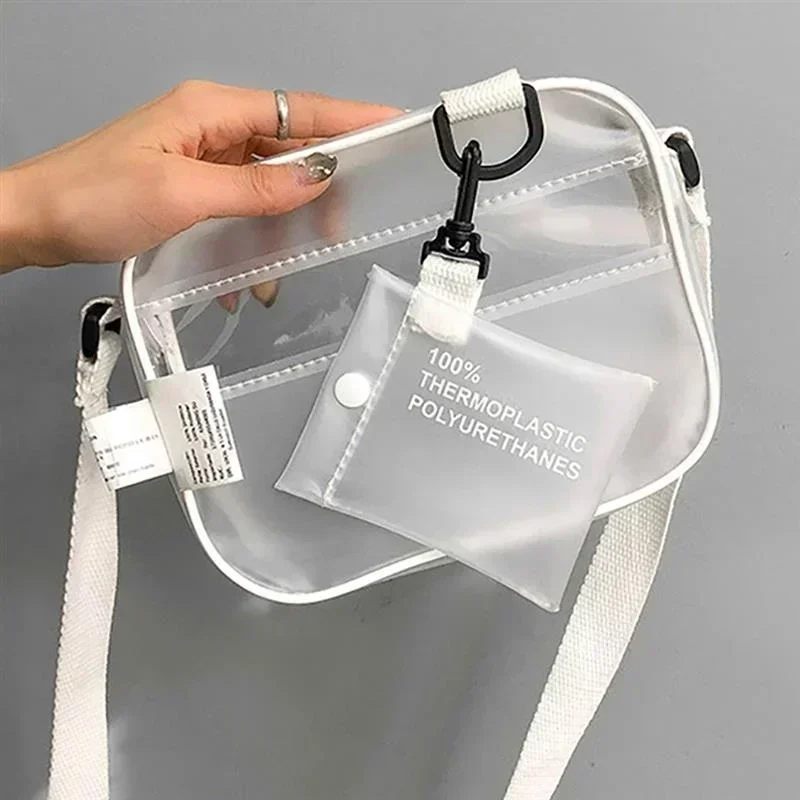 Casual PVC Transparent Clear Women Crossbody Bag Shoulder Bag Handbag Jelly Phone Bag