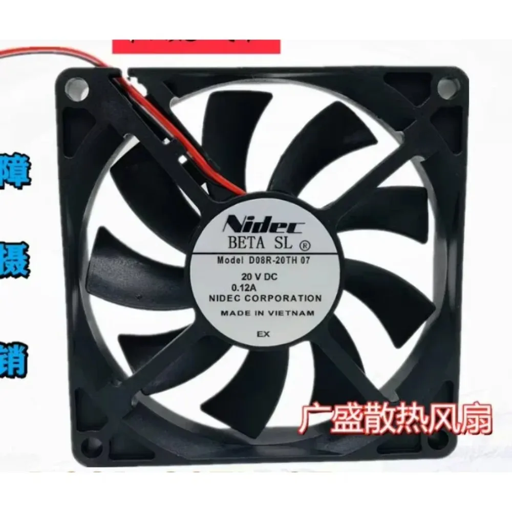

Nidec D08R-20TH 07 DC 20V 0.12A 2-Wire 8X80X15mm Cooling Fan