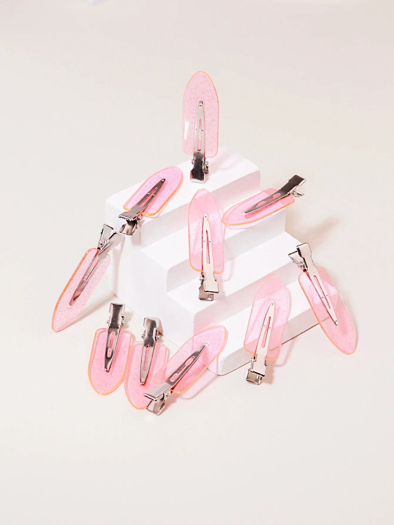 10 seamless fashion girl transparent hair clips, makeup and facial accessory clips, fashion girl styling hair clips image 6