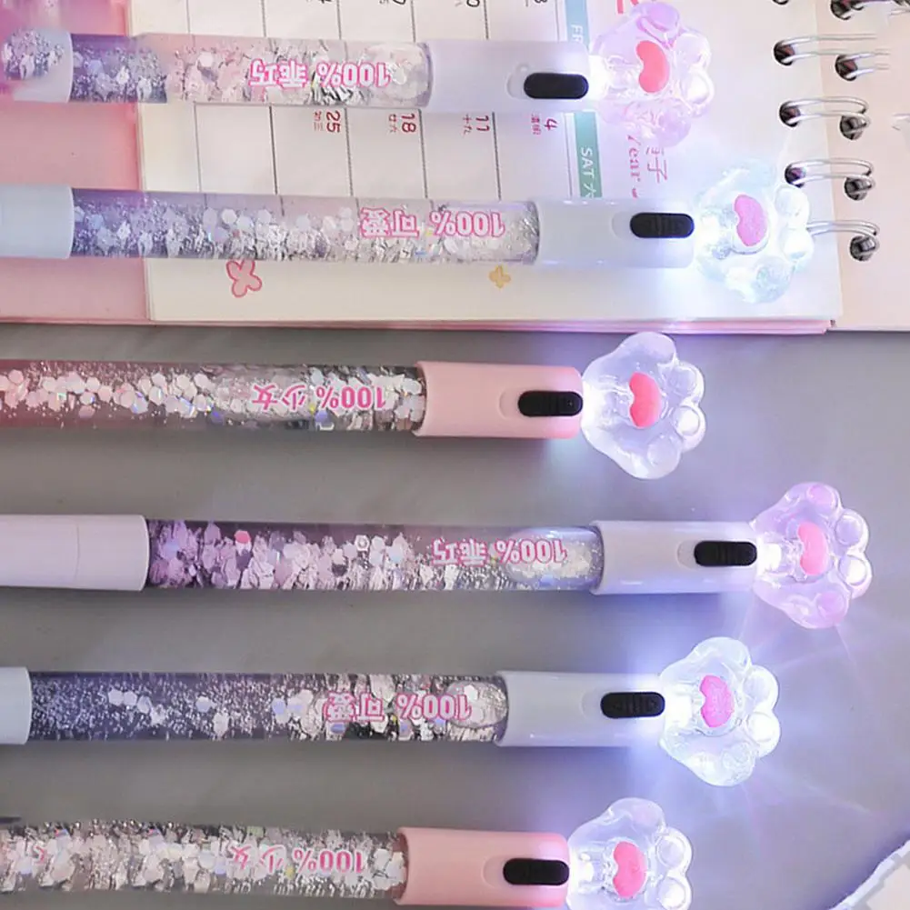โปร่งใส Multicolor Cat Paw เจลปากกา Ball Point/Rollerball ปากกาลายเซ็นการเขียนปากกา Staitonery โรงเรียนอุปกรณ์สำนักงาน