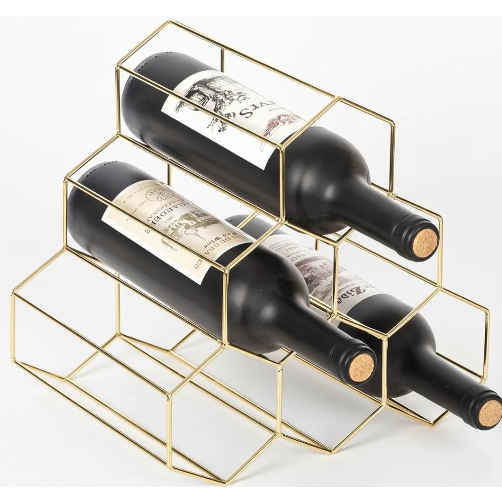 

Современная подставка для вина с золотым улей, вмещает 6 бутылок, декор для кухонного бара