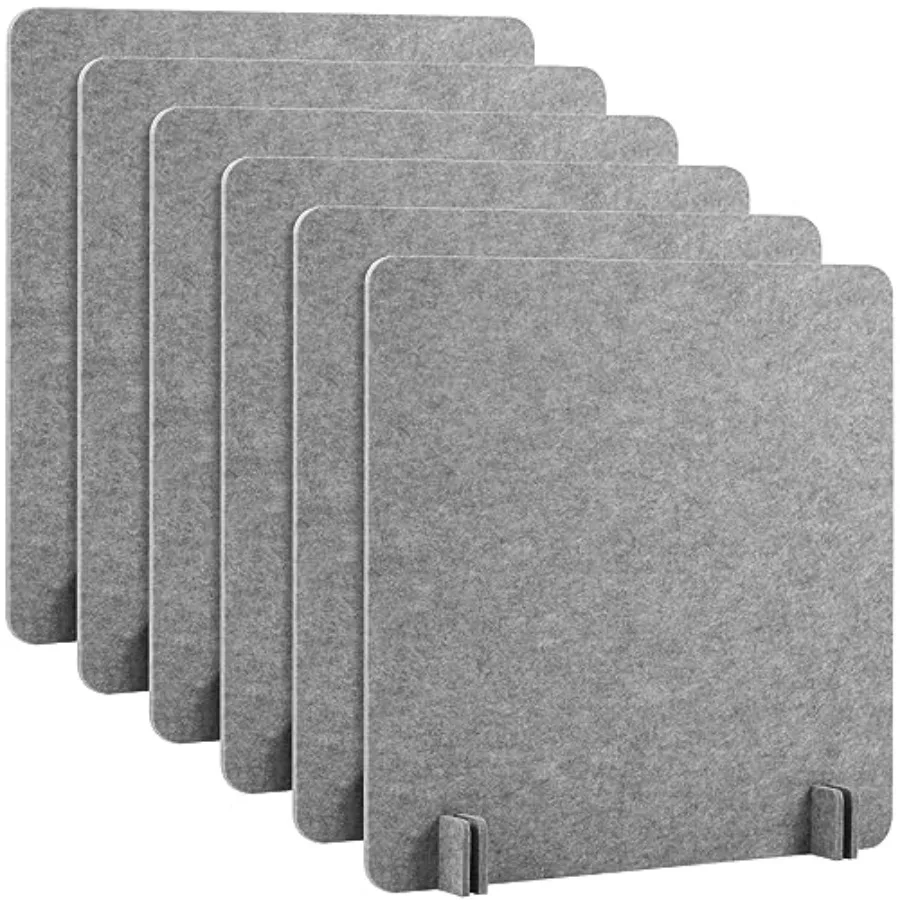 

Набор из 6 акустических перегородок для стола, 24 x 24 дюйма, отдельно стоящие, для обеспечения приватности, защиты от шума и визуальных отвлечений, красные