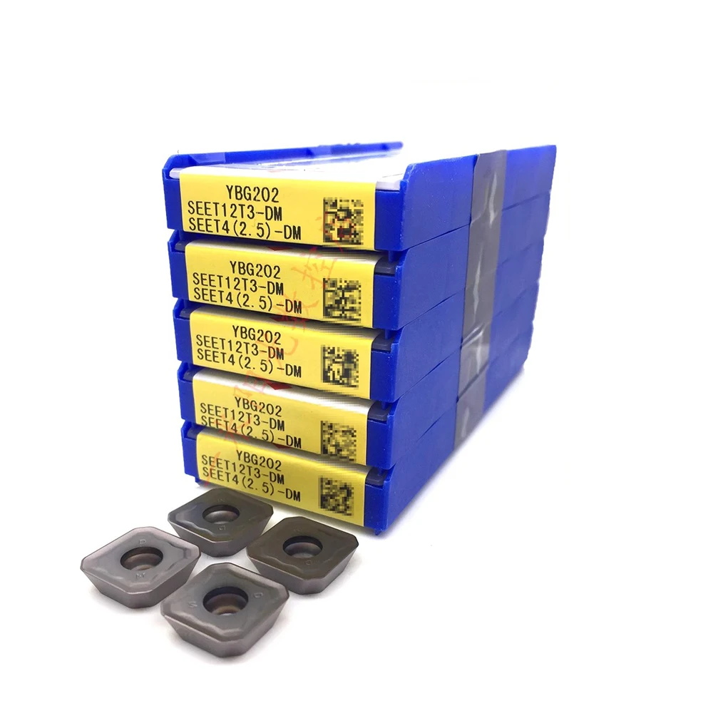 Nuovi inserti di fresatura a lama per industria CNC originali in cina SEET12T3-DM YBG202 inserti in metallo duro Black muslimex Cutter Professional