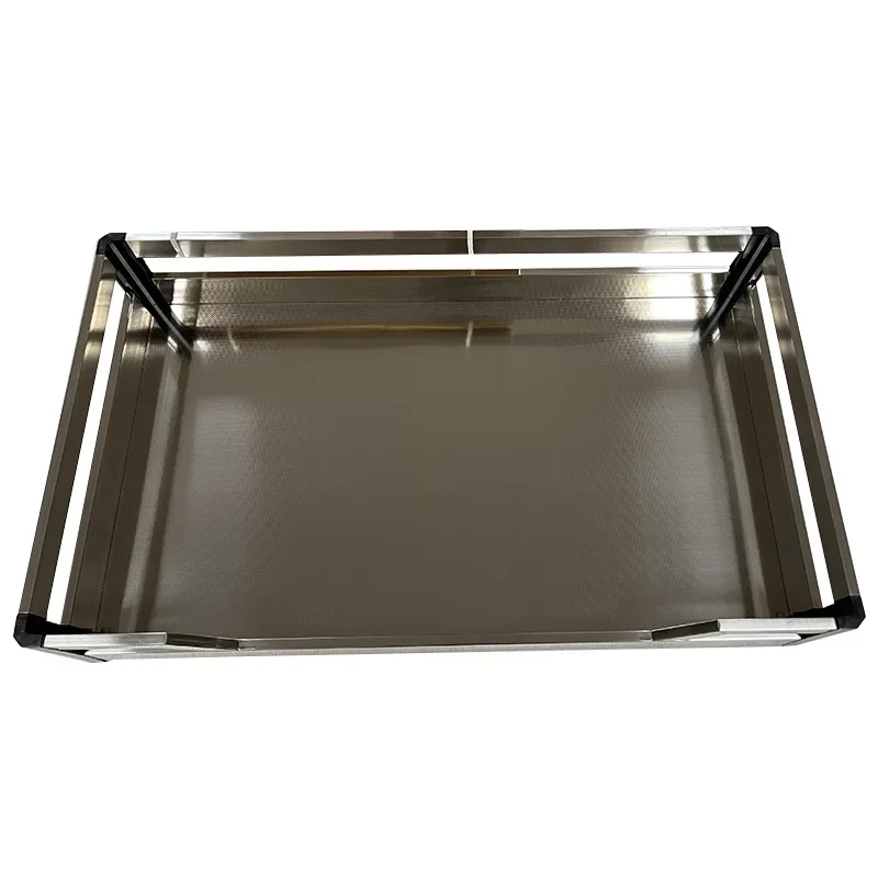 Stainless steel double-layer four-sided basket buffer drawer kitchen cabinet