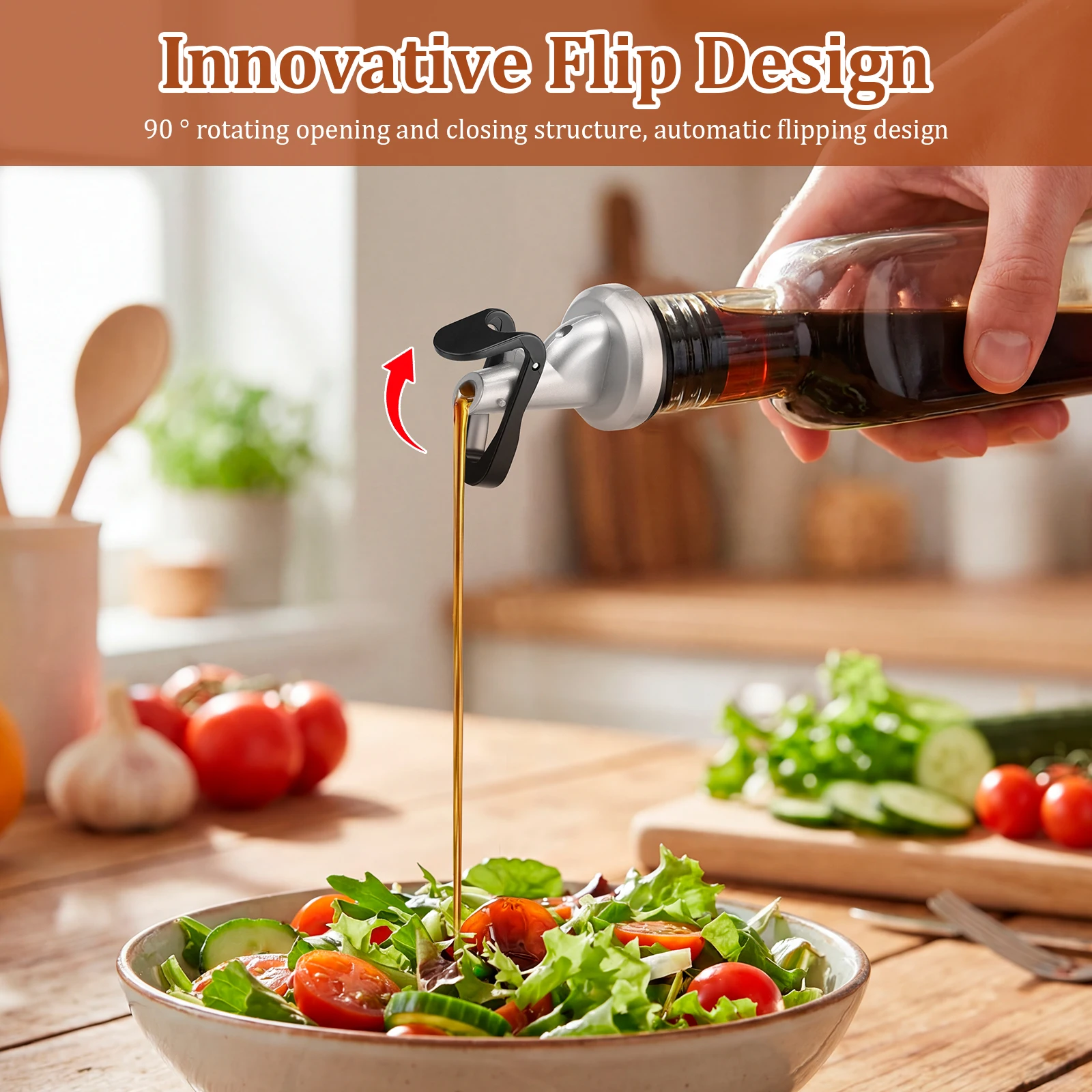 5/4Pcs Oil Bottle Stopper Stainless Steel Olive Oil Pourer Dispenser Spout Glass Bottle Pourer Cap Spout Stopper Mouth Dispenser