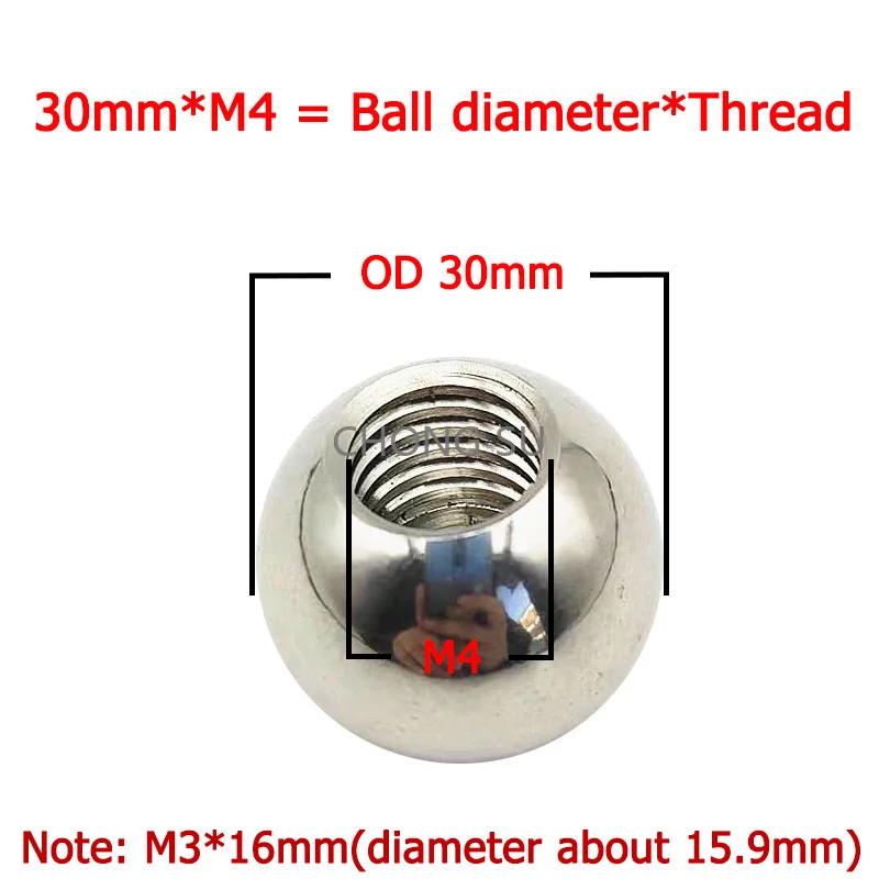 

OD 5-60mm Threaded Half Hole Balls 304 Stainless Steel Drilling Ball Blind Hole Metric Female Thread M2 M2.5 M3 M4 M5 M6M8M10M12