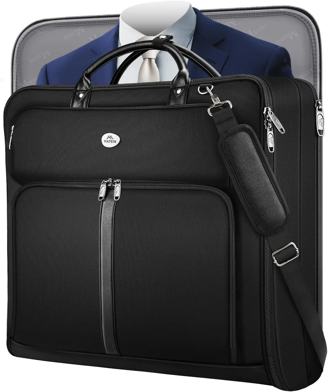 

Large Travel Suit Bag for 7 Suits, Wrinkle-Free Carry On Garment Bag with Laptop Compartment, Black