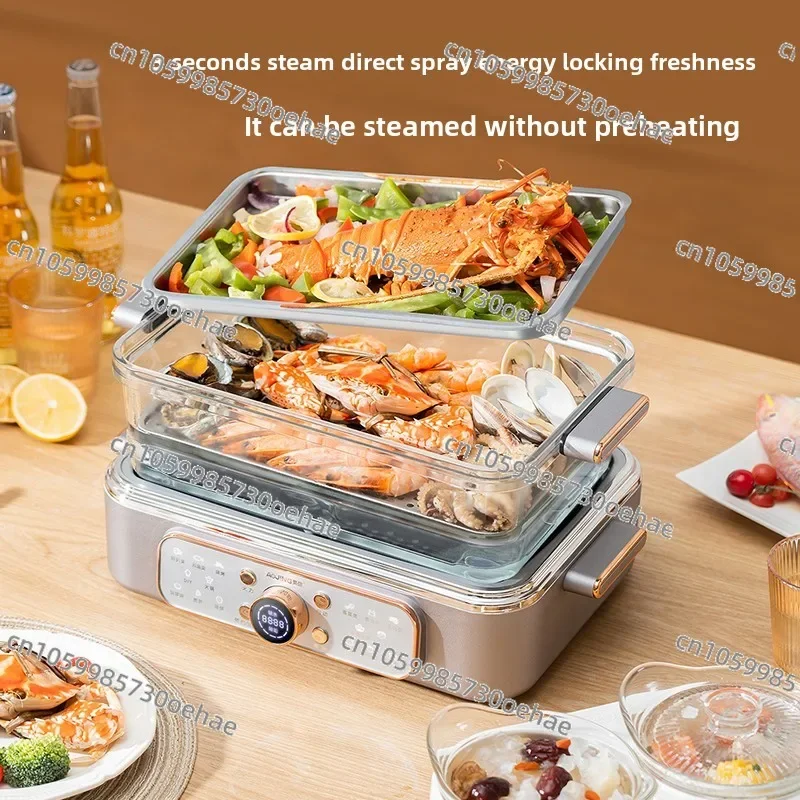 2024 New Electric Steamer Household Cooking Integrated Pot Multi-functional Double Three-layer Seafood Steam Pot