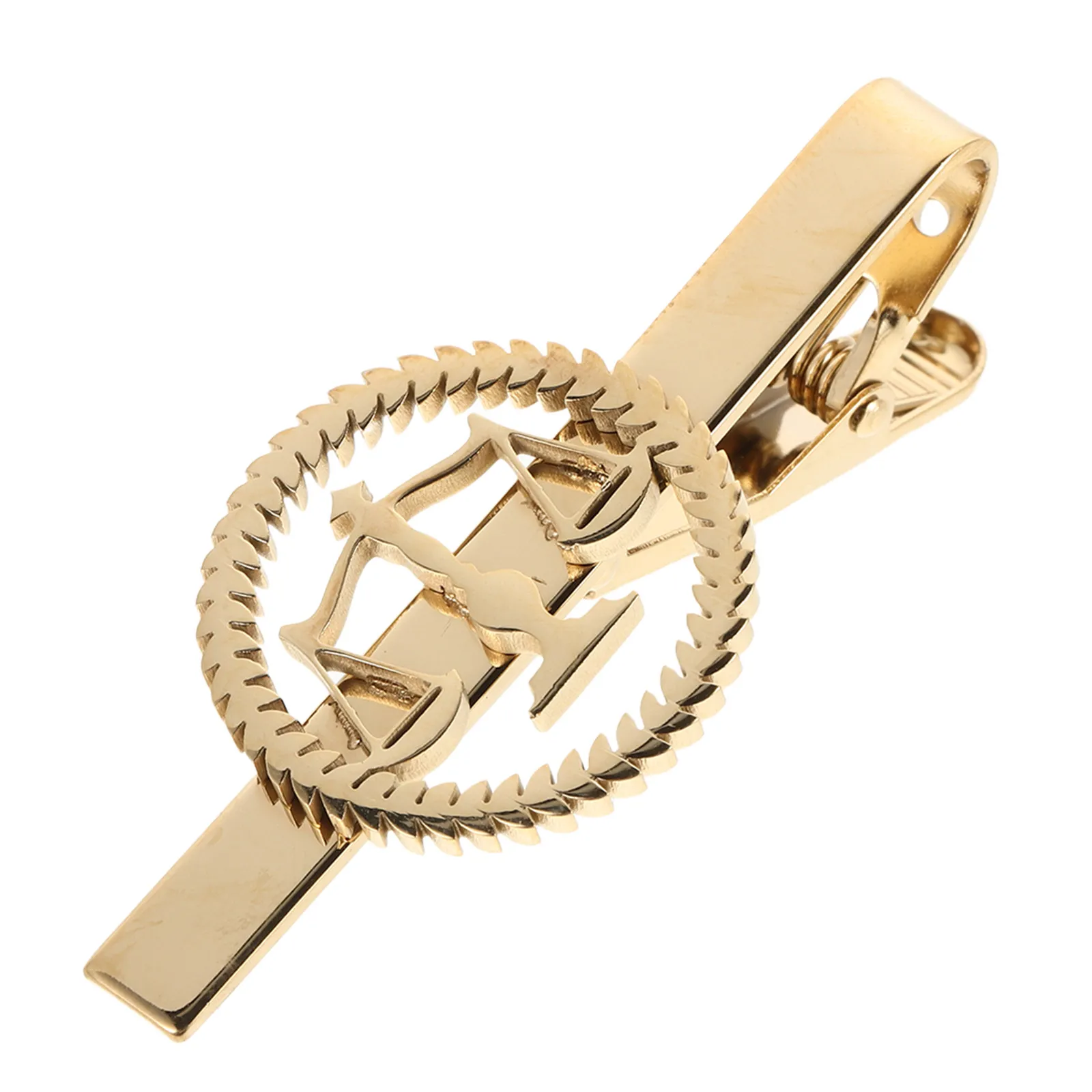 Golden Stainless Steel Libra Tie Clip Men's Lawyer Justice Symbol Necktie Bar Office Formal Business Wedding Tie Clips for Men